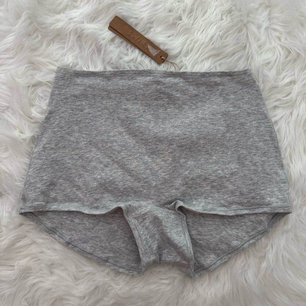 Skims Cotton Jersey Boyshort Light Heather Grey Size Large